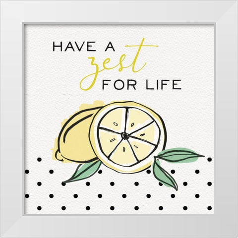 Lemon Zest I White Modern Wood Framed Art Print by Hartworks