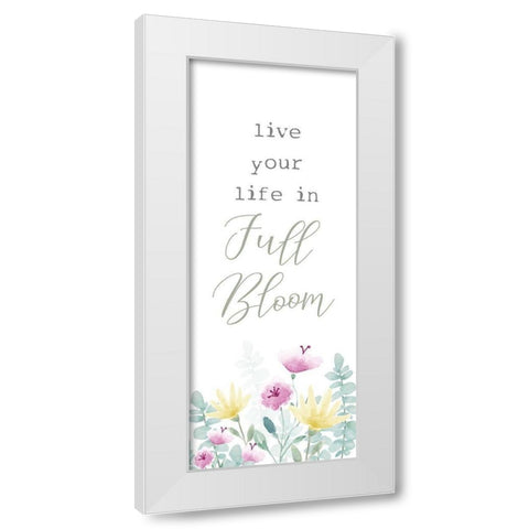 Full Bloom vertical I White Modern Wood Framed Art Print by Hartworks