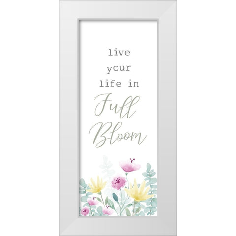 Full Bloom vertical I White Modern Wood Framed Art Print by Hartworks