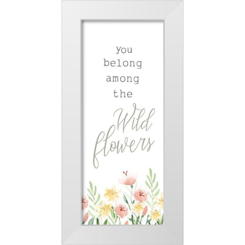 Full Bloom vertical II White Modern Wood Framed Art Print by Hartworks