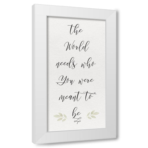 Inspired Life vertical VII-The World White Modern Wood Framed Art Print by Hartworks