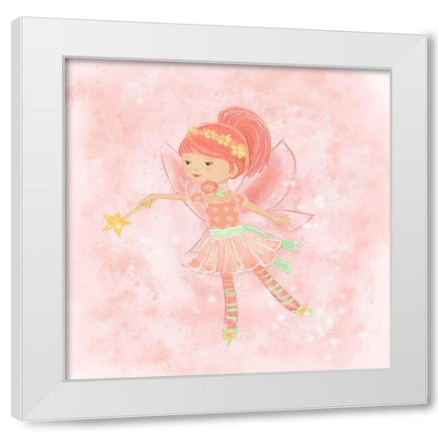 Pink Fairy II White Modern Wood Framed Art Print by Hartworks