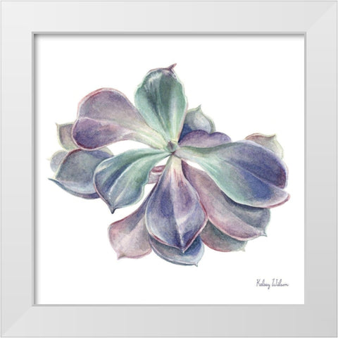 Single Succulents II White Modern Wood Framed Art Print by Wilson, Kelsey