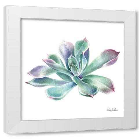 Single Succulents III White Modern Wood Framed Art Print by Wilson, Kelsey