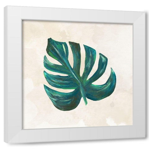 Tropical Leaves III White Modern Wood Framed Art Print by Lee C