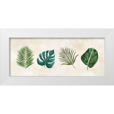 Tropical Leaves panel  White Modern Wood Framed Art Print by Lee C