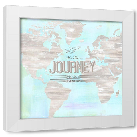 Journey and Explore I White Modern Wood Framed Art Print by Lee C