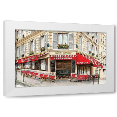 CafÃƒÂ© Paris White Modern Wood Framed Art Print by Cusson, Marie-Elaine