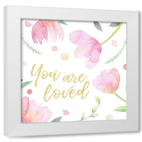 Soft Pink Flowers II-Loved White Modern Wood Framed Art Print by Noonday Design