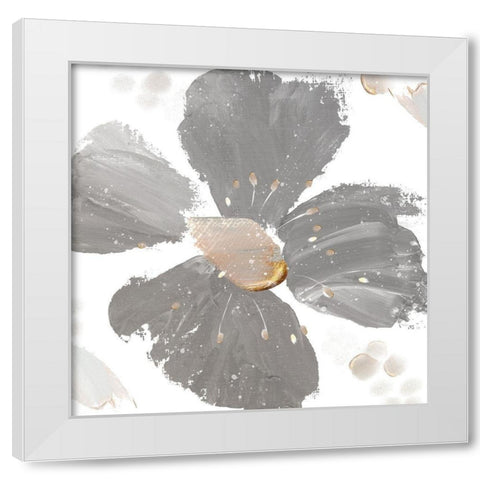 Contemporary Floral Gray I White Modern Wood Framed Art Print by Northern Lights
