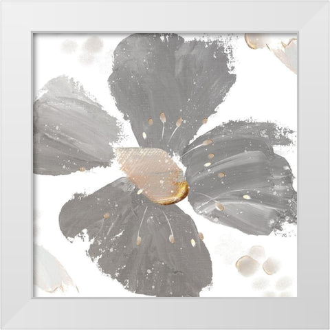 Contemporary Floral Gray I White Modern Wood Framed Art Print by Northern Lights