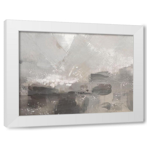 Contemporary Gray Abstract landscape White Modern Wood Framed Art Print by Northern Lights