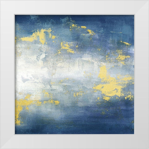 Sunrise Abstract Blue II White Modern Wood Framed Art Print by Tre Sorelle Studios