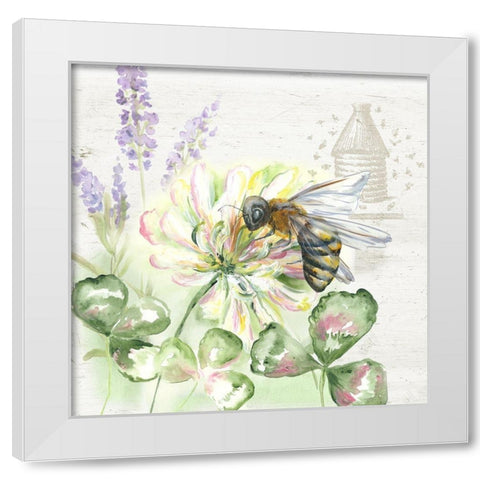 Honey Bee I White Modern Wood Framed Art Print by Tre Sorelle Studios