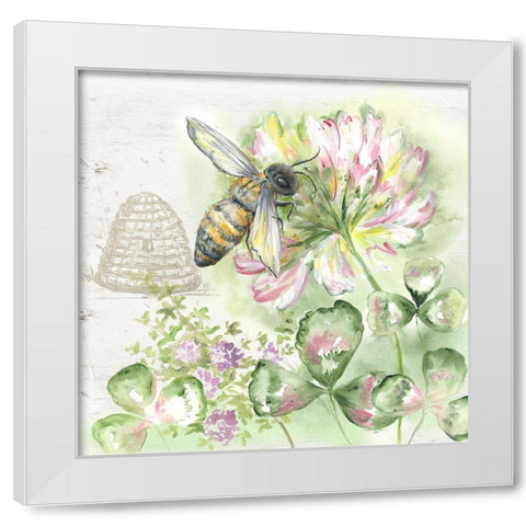 Honey Bee II White Modern Wood Framed Art Print by Tre Sorelle Studios