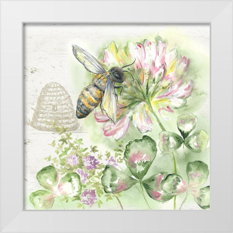 Honey Bee II White Modern Wood Framed Art Print by Tre Sorelle Studios