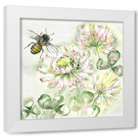 Honey Bee III White Modern Wood Framed Art Print by Tre Sorelle Studios