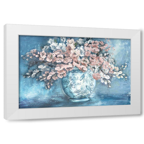 Cherry Blossoms in Chinoiserie Ginger Jar White Modern Wood Framed Art Print by Tre Sorelle Studios