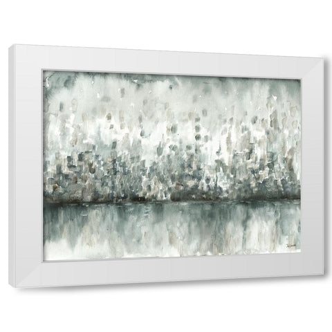 Lakeside Abstract Grey Neutral White Modern Wood Framed Art Print by Tre Sorelle Studios