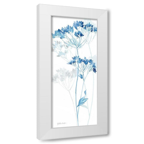 Indigo Botanical panel IV White Modern Wood Framed Art Print by Coulter, Cynthia