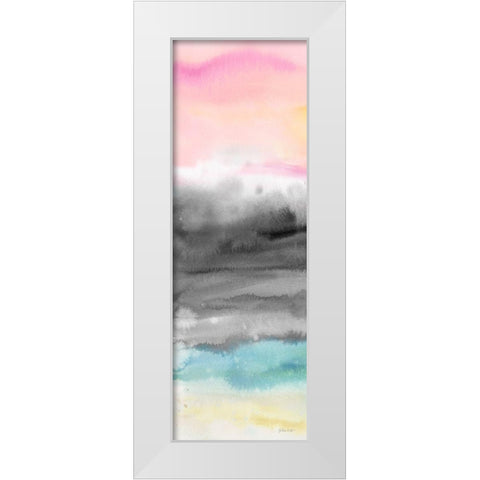 Pink Sunset Abstract panel I White Modern Wood Framed Art Print by Coulter, Cynthia