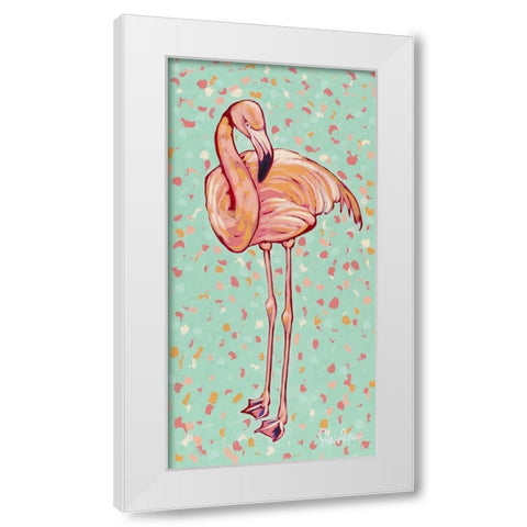 Flamingo panel I White Modern Wood Framed Art Print by Augustine, Jodi