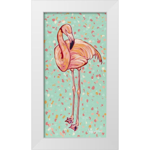 Flamingo panel I White Modern Wood Framed Art Print by Augustine, Jodi