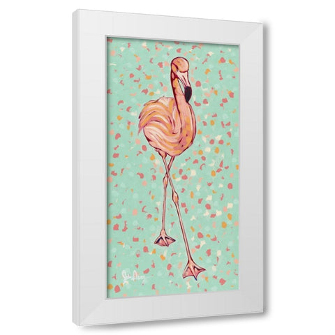 Flamingo panel II White Modern Wood Framed Art Print by Augustine, Jodi