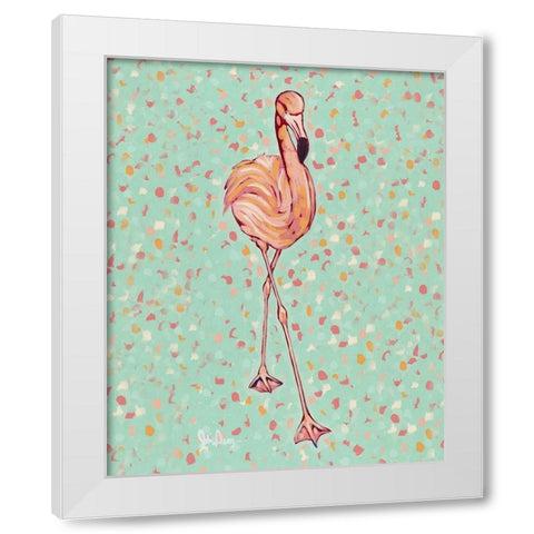 Flamingo portrait II White Modern Wood Framed Art Print by Augustine, Jodi