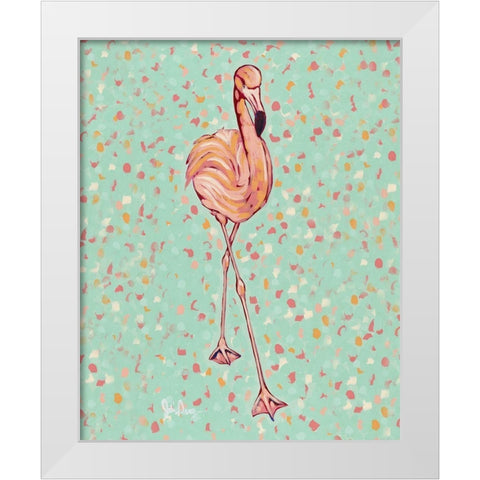 Flamingo portrait II White Modern Wood Framed Art Print by Augustine, Jodi
