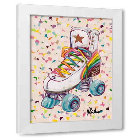 Retro Rainbow White Modern Wood Framed Art Print by Augustine, Jodi