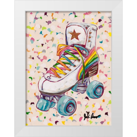 Retro Rainbow White Modern Wood Framed Art Print by Augustine, Jodi