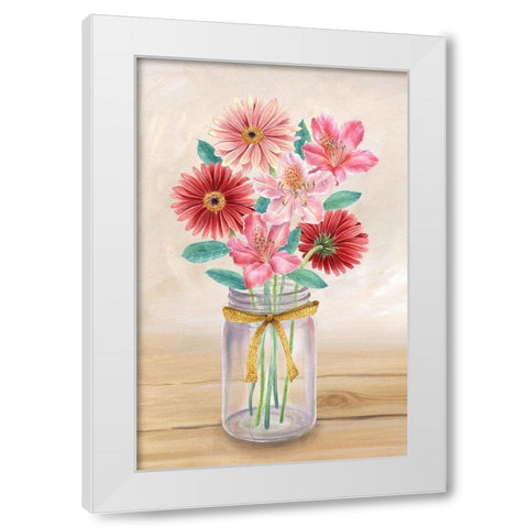 Floral Jar II White Modern Wood Framed Art Print by Wilson, Kelsey