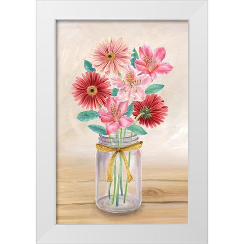 Floral Jar II White Modern Wood Framed Art Print by Wilson, Kelsey