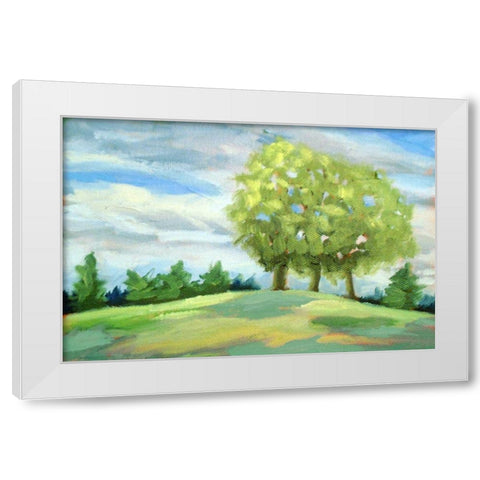 Green Horizon landscape White Modern Wood Framed Art Print by Wentzell, Kristina