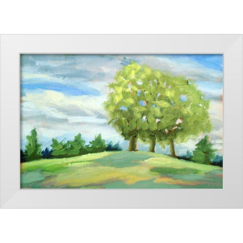Green Horizon landscape White Modern Wood Framed Art Print by Wentzell, Kristina