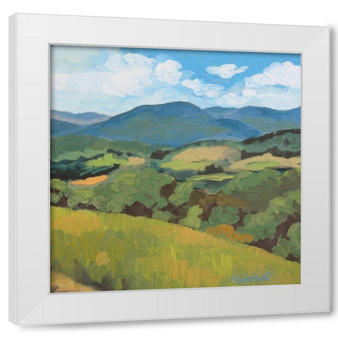 Green Hills square White Modern Wood Framed Art Print by Wentzell, Kristina