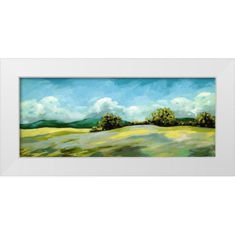 Lavender Breeze panel green White Modern Wood Framed Art Print by Wentzell, Kristina