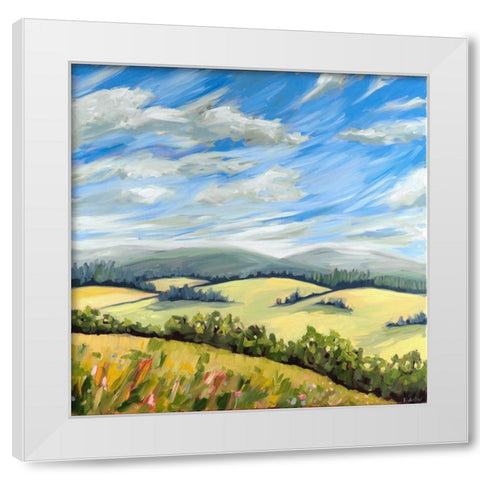 Wildeflower meadow White Modern Wood Framed Art Print by Wentzell, Kristina