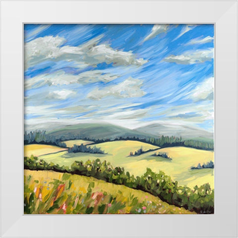 Wildeflower meadow White Modern Wood Framed Art Print by Wentzell, Kristina