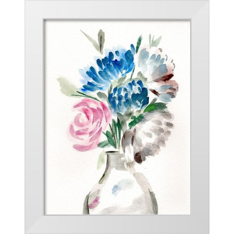 Floral Vase II White Modern Wood Framed Art Print by Chapman, Marcy