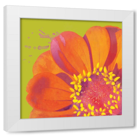 Flower Pop I White Modern Wood Framed Art Print by Cusson, Marie Elaine