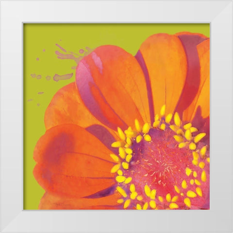 Flower Pop I White Modern Wood Framed Art Print by Cusson, Marie Elaine