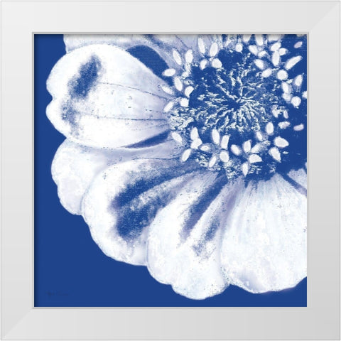 Flower Pop blue II White Modern Wood Framed Art Print by Cusson, Marie Elaine