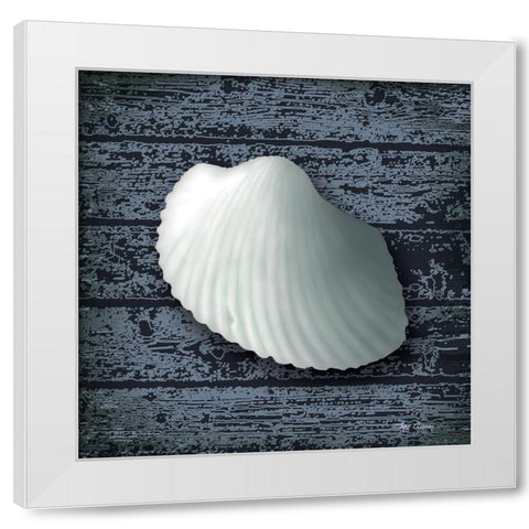 Seashore Shells Navy I White Modern Wood Framed Art Print by Cusson, Marie Elaine