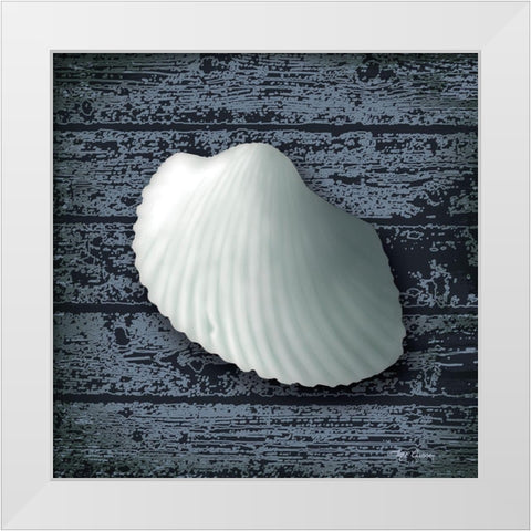 Seashore Shells Navy I White Modern Wood Framed Art Print by Cusson, Marie Elaine