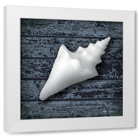 Seashore Shells Navy III White Modern Wood Framed Art Print by Cusson, Marie Elaine