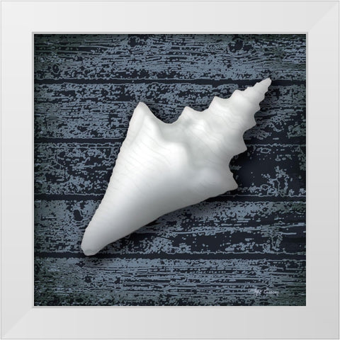 Seashore Shells Navy III White Modern Wood Framed Art Print by Cusson, Marie Elaine