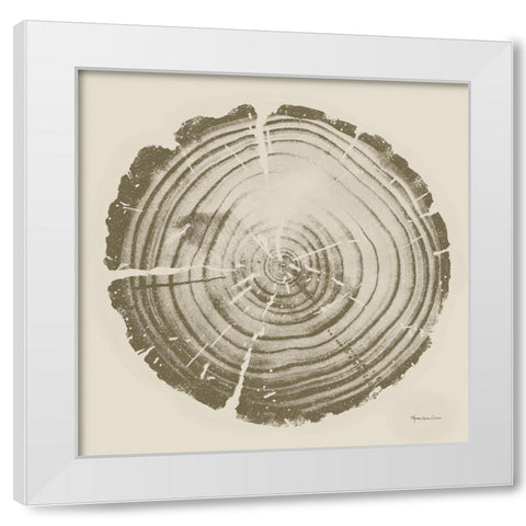 Tree Trunk cream II White Modern Wood Framed Art Print by Cusson, Marie Elaine