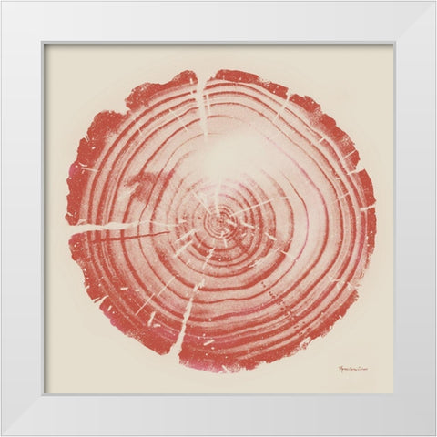 Tree Trunk peach on cream White Modern Wood Framed Art Print by Cusson, Marie Elaine